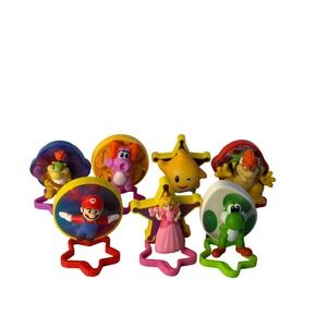 McDonalds Super Mario Galaxy Happy Meal Toys Bundle of 7